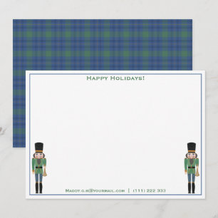 Happy Holidays Personalized Green Blue Nutcracker  Holiday Card