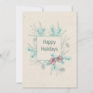 Happy Holidays Personalized Sentiment & Signature Holiday Card
