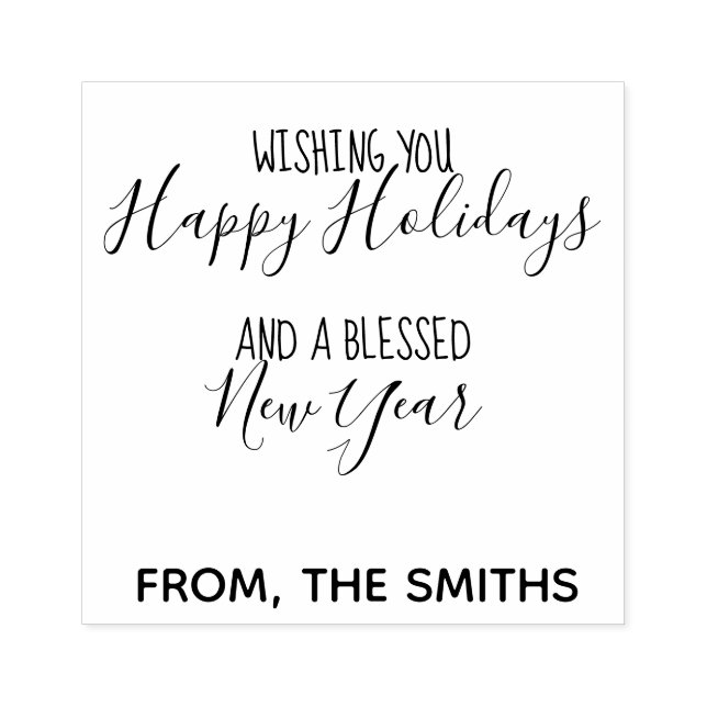 Happy Holidays Personalized Stamp (Imprint)