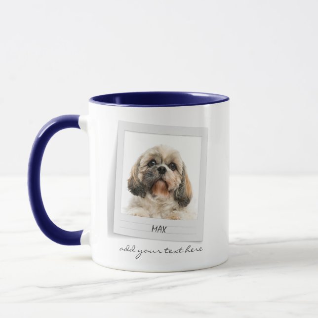 Happy Holidays Pet Photo Dog Mom Custom Mug (Left)