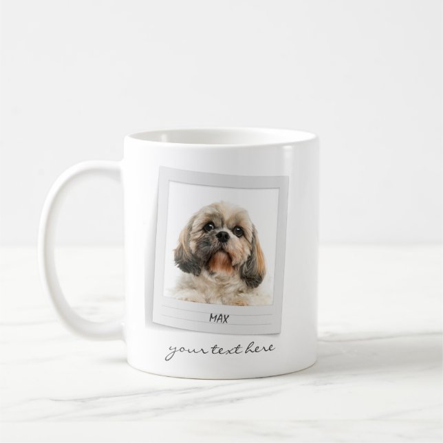 Happy Holidays Pet Photo Frame Personalized Dog Coffee Mug (Left)