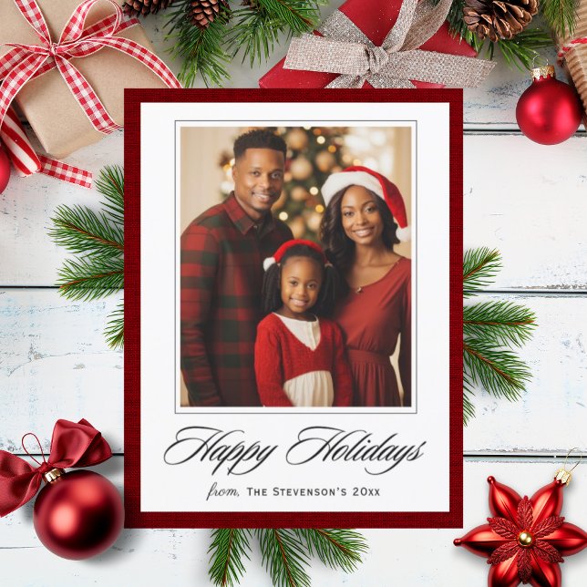 Happy Holidays Photo Christmas Greeting Holiday Postcard (Creator Uploaded)