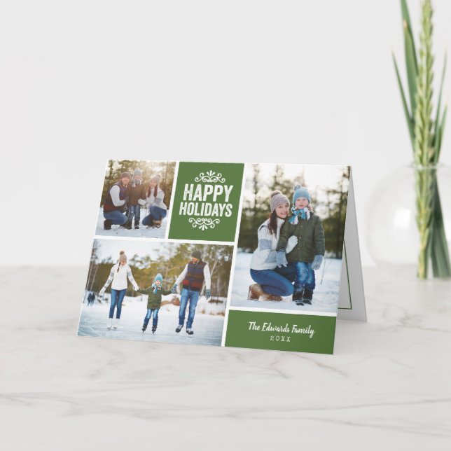 Happy Holidays Photo Collage Carte de voeux (Devant)