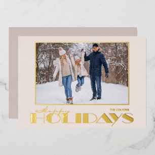 Happy Holidays Photo Foil Holiday Card