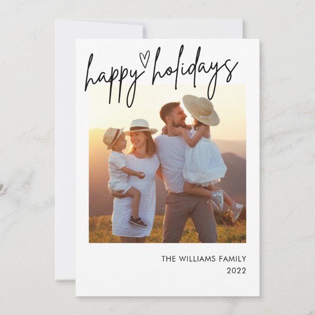 Happy Holidays Photo Insertion Cartes de Noël (Devant)