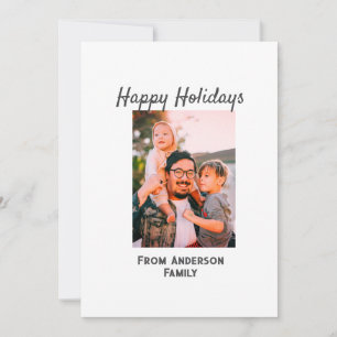 Happy holidays photo modern love simple family mo invitation