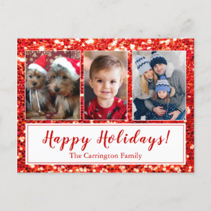 Happy Holidays Photo Script Christmas Post Postcard