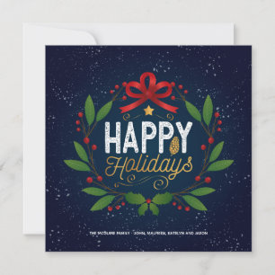 Happy Holidays Photo Wreath Card