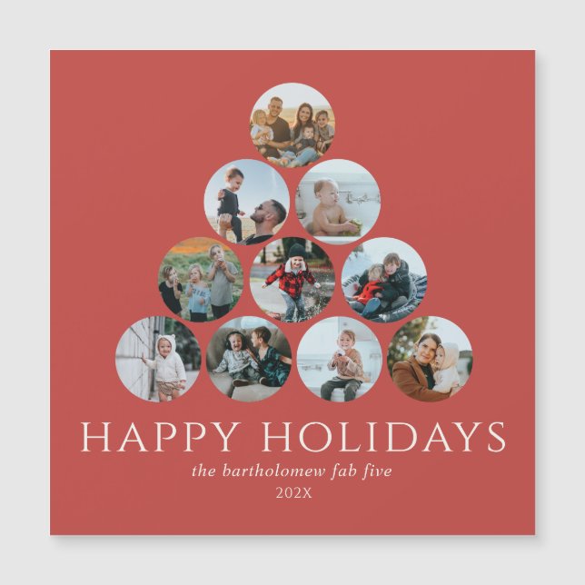 Happy Holidays Photos Refrigerator Magnet (Front)