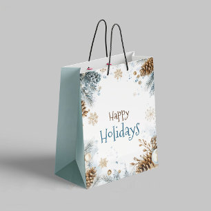  Happy Holidays Pine Tree Gift Bag