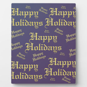 happy holidays plaque