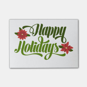 Happy Holidays Poinsettia Post It Notes
