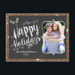 HAPPY HOLIDAYS Postcard Chalk Holiday Photo Card<br><div class="desc">HAPPY HOLIDAYS Postcard Chalk Holiday Photo Card. Customize with any text and your own photo.</div>