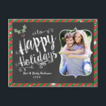HAPPY HOLIDAYS Postcard Chalk Holiday Photo Card<br><div class="desc">HAPPY HOLIDAYS Postcard Chalk Holiday Photo Card. Customize with any text and your own photo.</div>