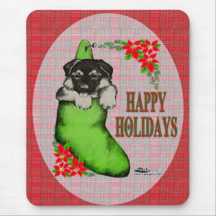 Happy Holidays Puppy Mouse Pad