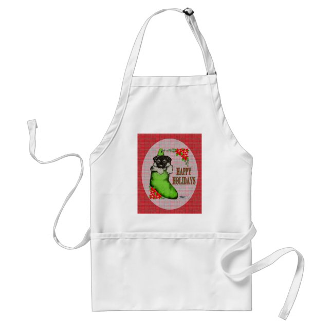 Happy Holidays Puppy Standard Apron (Front)