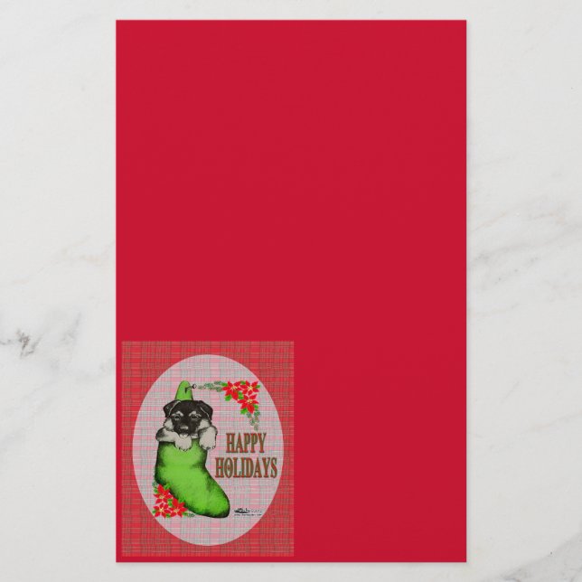 Happy Holidays Puppy Stationery (Front)