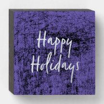 Happy Holidays Purple Wooden Sign