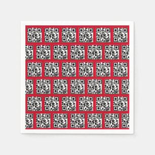 Happy Holidays QR Codes on Red Napkin