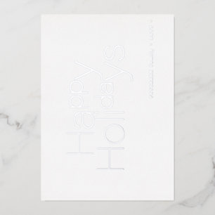 Happy Holidays real foil typography simple Holiday Card