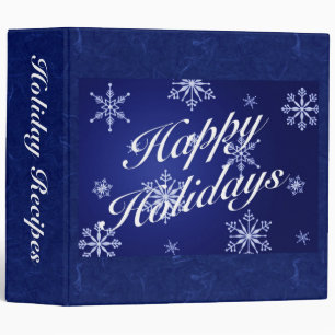 Happy Holidays Recipe Binder - Blue