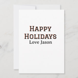 Happy holidays red black love add name family gift invitation