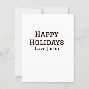 Happy holidays red black love add name family gift postcard
