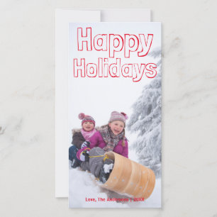 Happy Holidays Red Block - Photocard Holiday Card