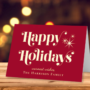 Happy Holidays Red Christmas Foil Holiday Card