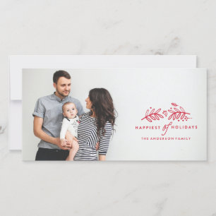 HAPPY HOLIDAYS RED Christmas Photo Card
