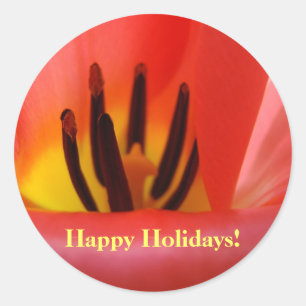 Happy Holidays! Red envelope Seals Tulip