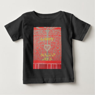 Happy Holidays Red Glitter heart design Baby T-Shirt