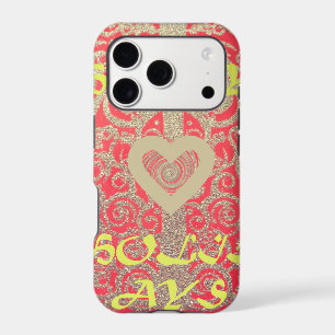 Happy Holidays Red Glitter heart design Colours