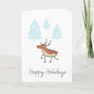 Happy Holidays Reindeer Card