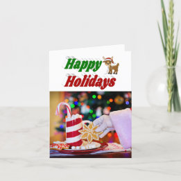 Happy Holidays Reindeer photo typography Christmas Holiday Card