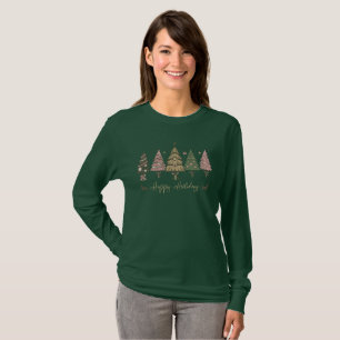 Happy Holidays Retro Christmas Tree Farm T-Shirt