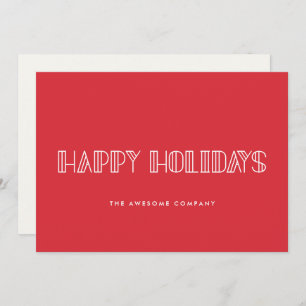 Happy holidays Retro minimalist Corporate Holiday Card