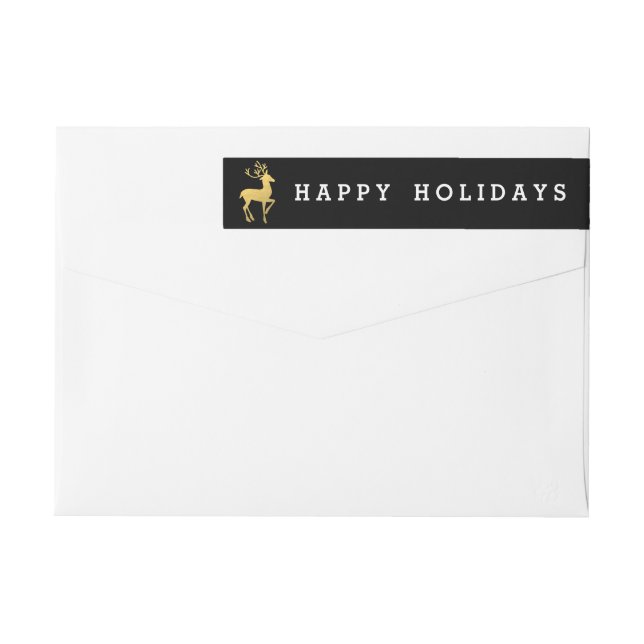Happy Holidays Return Address Label | Christmas (Back)