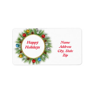 Happy Holidays Return Address Labels