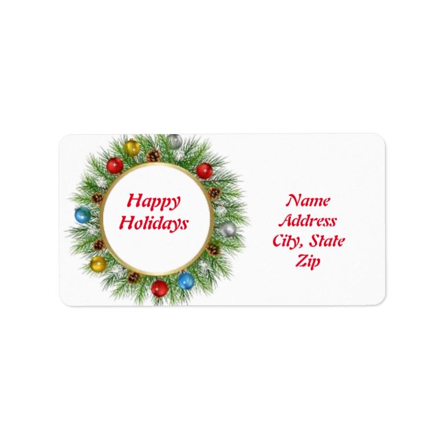 Happy Holidays Return Address Labels (Front)