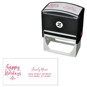 Happy Holidays Return Address Self-inking Stamp