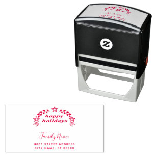 Happy Holidays Return Address Self-inking Stamp