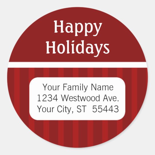 Happy Holidays return address sticker / label