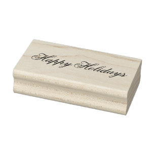 Happy Holidays Rubber Stamp