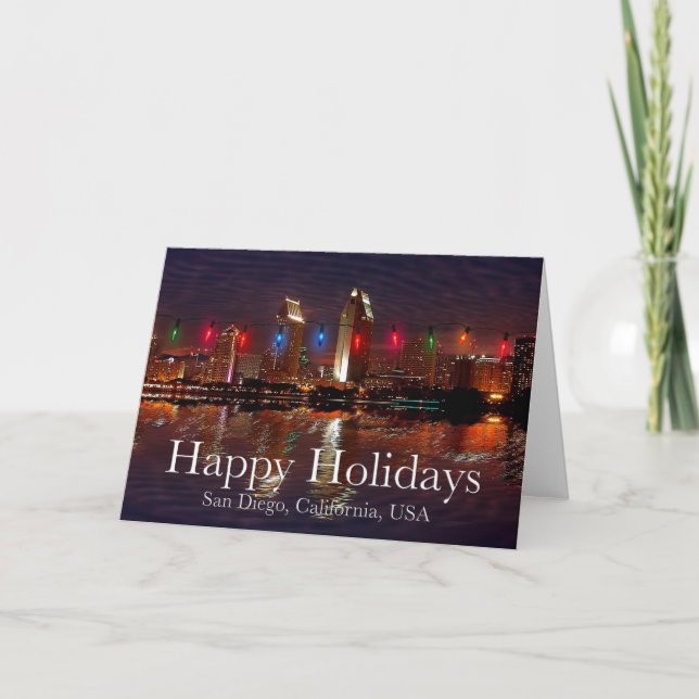 Happy Holidays San Diego, California Holiday Card (Front)