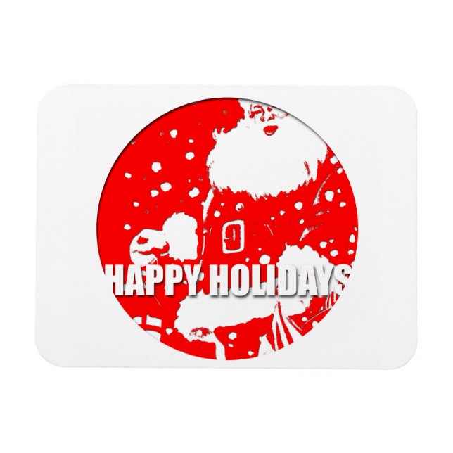 Happy Holidays - Santa Claus - 3"x4" Photo Magnet (Horizontal)