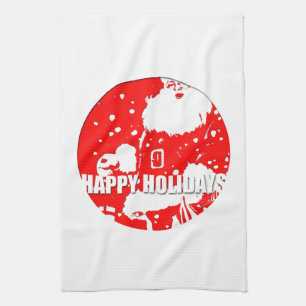 Happy Holidays - Santa Claus - Kitchen Towel