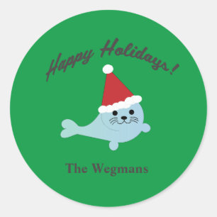 Happy Holidays Santa Seal