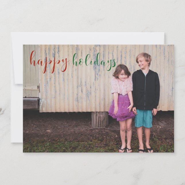 Happy Holidays Script Card (Front)
