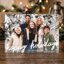 Happy Holidays Script Full Bleed Photo